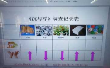 小班沉与浮教案反思8篇